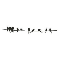   Deco murale fer oiseaux L Noir 30x60x6.6cm