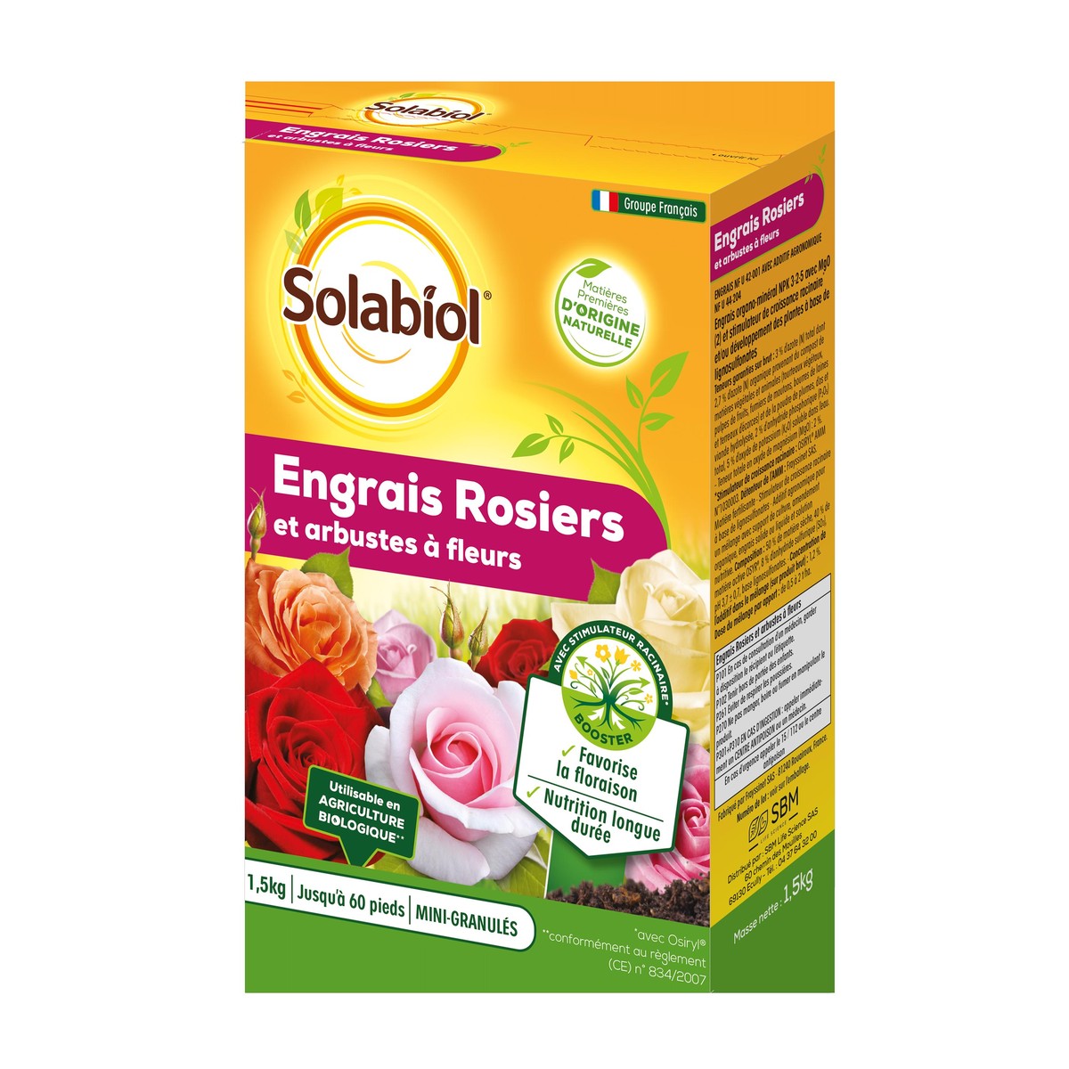   Engrais Rosiers Et Arbustes À Fleurs 1,5Kg Sans couleur 