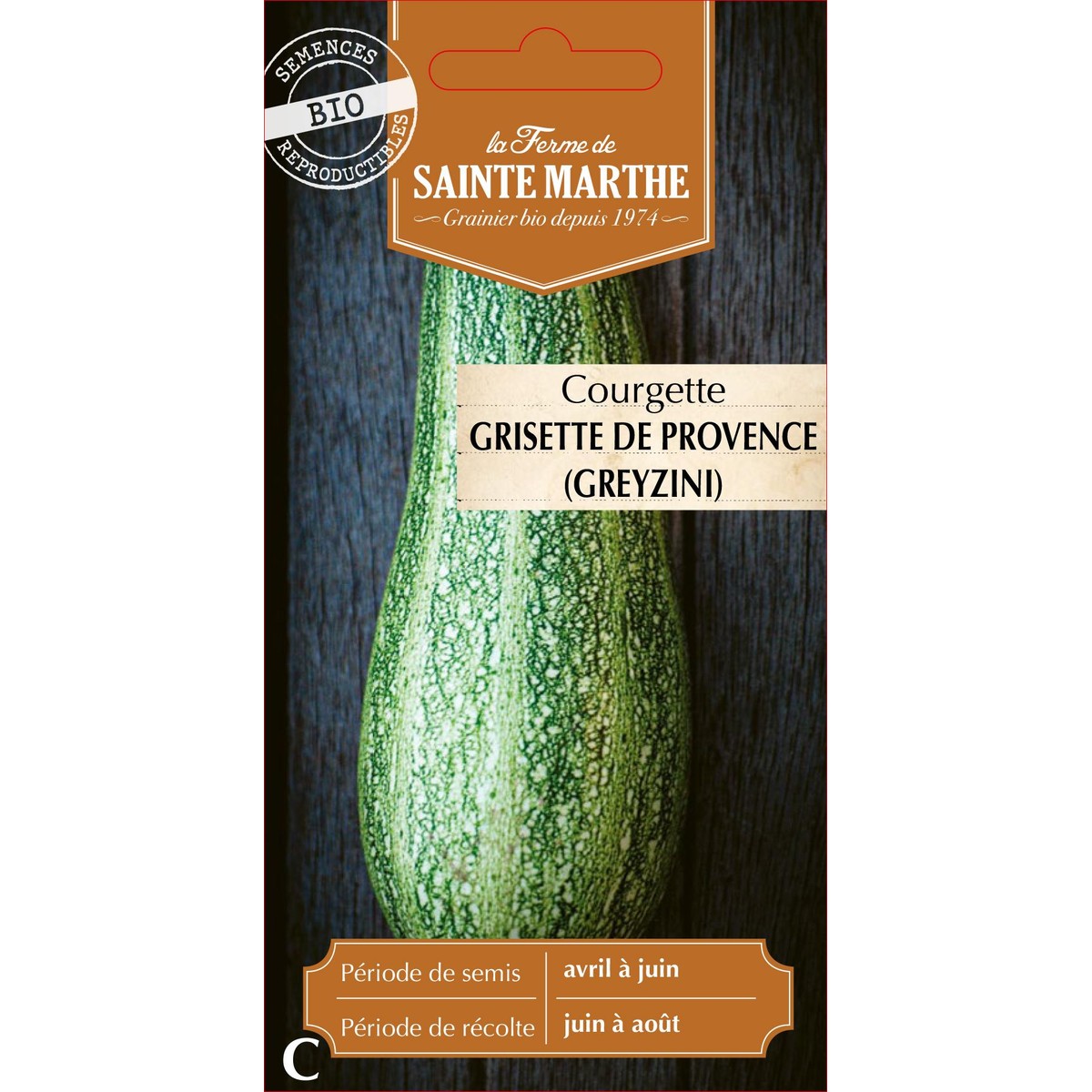 Ferme de Sainte Marthe  Courgette Grisette De Provence (Greyzini)  nbr de graines 15