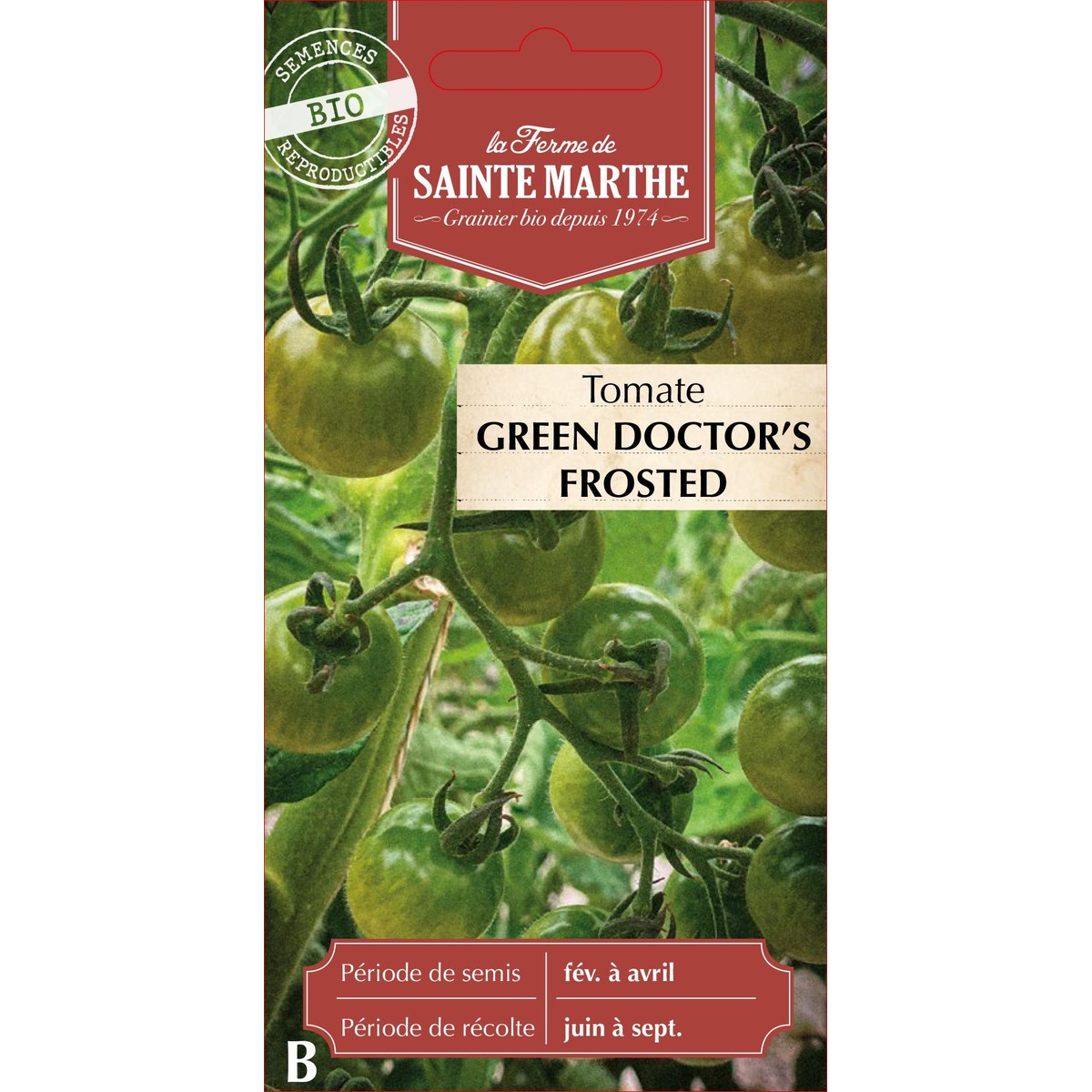 Ferme de Sainte Marthe  Tomate Green Doctor'S Frosted  nbr de graines 30